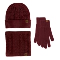 Miniatyrbilde 7 av 9: Hansker Lue Skjerf Tredelt Sett Berøringsskjerm pluss Fløyel Varm Ullue Tredelt Sett Coffee three-piece set