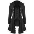 Pikkukuva 5 / 5: Victorian Naiset Steampunk Vintage Cosplay Asut Elegantit Juhlat Pitsi Trenssitakit Slim Liivit Takit Lava Goottilaiset Retro Vaatteet Gray XL