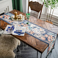 Miniatyrbillede 8 af 11: Retro Amerikansk Orange Peris Printet Bordløber Dug med Kvaster Bryllupsdekoration Bordløber The Foam Runners Hjem 35x180cm Style4
