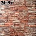 Pikkukuva 2 / 5: 3D Kolmiulotteinen 10/20 Kappaleen Tiilikuvioinen Seinätarra Itseliimautuva Vaahtomuovitaustakuva Punainen1 20 KPL Red1 20PCS