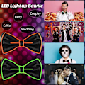Miniatyrbilde 4 av 5: Lysende Sløyfe for Menn 2 Stykker Neon Sløyfer LED Sløyfe Rød og Grønn El Wire Sløyfe Selvlysende LED Sløyfe for Barn Gutter Menn Rave Party Morsom