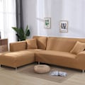 Miniatyrbillede 1 af 8: Gråt Ensfarvet Elastisk Stræk Sofaovertræk Kræver Bestilling af 2 Dele Hvis L-formet Fundas Sofaer med Chaiselong Betræk til Sofa Camel 1-seat 90-140cm
