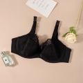 Miniatyrbilde 2 av 5: Store størrelser BH for kvinner 75E 80E 85E 90E 95E 100E Dame Plus Size Blonde Undertøy Uforet Ultratynn Myk Bomulls BH Red 36/80E