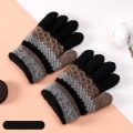 Miniatyrbillede 4 af 6: Efterår Vinter Bløde Strikkede Babyhandsker Stribede Børn Piger Drenge Fuld Finger Handsker Efterår Vinter Varme Børnevanter 3-8 År Pink