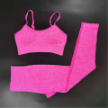 Miniatyrbild 10 av 11: Yoga Set Sportdräkt Träningskläder Aktiv Outfit Fitness Gymset för Kvinnor Purple  Set M