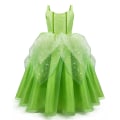 Miniatyrbild 5 av 9: Cosplay Flickor Fest Inspirerad Tingeling Grön Fe Prinsessa Klänning Kostymer med Vingar Set Dress with wings 150(9-11Y)