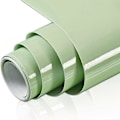 Pikkukuva 1 / 5: Helmiäishohtoinen PVC Itsekiinnittyvä Vedenpitävä Tapetti Keittiön Kaapin Tarra Huonekalujen Uudistus vaaleanvihreä light green