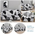 Miniatyrbillede 2 af 11: Geometrisk ternet sofabetræk, strækbart sofabetræk til stue, elastisk sofa-stolbetræk, sofahåndklæde 1/2/3/4-personers Pattern 26 1-seater 90-140cm