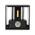 Miniatyrbilde 2 av 5: Utendørs vegglampe med bevegelsessensor 12W LED vegglampe, veggmontert lyssensor for hage/gang/sti, 6000K Kaldhvit, Svart