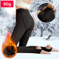 Miniatyrbild 1 av 11: Vinter Varma Isolerade Tights Dam Leggings Elastiska Tjocka Fleece Tights Hög Midja Termiska Leggings Tights Hud-Transparent style 10-80g One Size