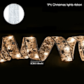 Miniatyrbild 1 av 10: Julband Ljusslinga God Jul Dekorationer För Hemmet 2023 Julgransprydnad Xmas Navidad Gåvor Nyår 2024 Silver warm light 10M 100LED