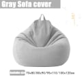 Miniatyrbillede 5 af 9: Betræk til sofaer Puff Gigante Stole Uden Fyld Linned Klud Lounger Sæde Sækkestol Puf Sofa Tatami Puf Salon Puf Asiento Blue-Sofa cover 70X80cm