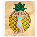 Miniatyrbild 1 av 11: Strandhandduk Donut Rund Picknickmatta Trendig Pizza Hamburgare Frukt 150*150cm Mikrofiber Tapestry Badfilt Pineapple