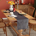 Miniatyrbillede 1 af 11: Velour Bordløber Enkel Ensfarvet Bordløber Bryllupsfest Spisebordsdekorationer Lang Duge Dark gray 33*220cm