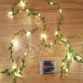 Miniatyrbillede 1 af 5: Grønne Blad Fe Lys - Juledekorationer - Juleguirlande - Soveværelsesindretning - Bryllupsborddekorationer - Hjemmeindretning Lysstreng Green 2m