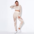 Pikkukuva 1 / 11: Naisten pitkähihainen jooga-asu urheiluun, kuntoiluun ja juoksuun sekä joogahousut 6301 long sleeve trousers suit-khaki S