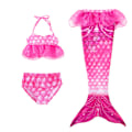 Pikkukuva 1 / 4: Lasten Merenneito Pyrstö Prinsessa Verkkouimapuku Jaettu Bikini Kolmiosainen Uima-asusetti Pink 130cm