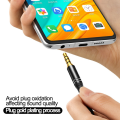 Miniatyrbillede 2 af 9: 3,5 mm Jack Han til Han Audio Aux Kabel Til Samsung Xiaomi 3,5 mm Jack Audio Kabel Jack Til Bil Hovedtelefon Højttaler Ledningsadapter Silver-support mic 1m-
