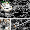 Miniatyrbilde 3 av 5: Selvklebende Marmor Tapet, Dra Og Lim Klistremerker Lyn Svart 40cm x 1m Lightning Black 40cm x 1m