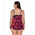 Pikkukuva 3 / 7: Tyttöjen uimapuku monivärinen slip plus-koko yksiosainen bikiniuimapuku dark blue safflower 5XL