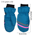 Miniatyrbilde 4 av 11: Termiske skihansker barn vinter fleece vanntett varm snowboard snøhansker 3 fingre for ski kjøring Style2-red