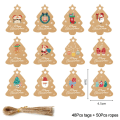 Pikkukuva 11 / 11: 48/50 kpl Hyvää Joulua Kraft Paperi Tagit DIY Käsintehty Lahjapaketointi Paperi Tarrat Joulupukki Ripustuskoristeet Uuden Vuoden Sisustus 50pcs-set3