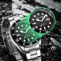 Miniatyrbillede 2 af 8: Ur Herre Ikke-Mekanisk Ur Herreur Engros Vandtæt Mode Selvlysende Herreur Green surface silicone band