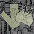 Miniatyrbild 11 av 11: Yoga Set Träningskläder Sportset Gymkläder Toppar Och Leggings För Kvinnor Red set M