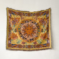 Miniatyrbild 9 av 11: Boho Sofffilt Stickad Bomull Sofföverdrag Demonöga Viktad Tapet Bohemisk Tofs Boho Väggdeko Picknickfilt Filtar C 130x160cm