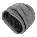 Miniatyrbilde 3 av 9: Hatt- og skjerfsett for menn og kvinner, høst og vinter, nytt utendørs kuldebeskyttende varmt sett med fløyel, strikket hatt og skjerf, 2-delt sett Light gray