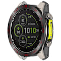 Miniatyrbillede 2 af 5: Til Garmin Fenix 8 Solar 51mm Rustfrit Stål Bezel Ridsefast Beskyttelsesring - Sort+Rød Black+Red
