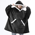 Miniatyrbilde 5 av 11: Vinter Oversized Hettegenser Teppe Med Ermer Fleece Genser Rutete Hette Dame Lomme Hettegenser Oversize Mykt Teppe hmy848 blue One Size