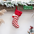 Pikkukuva 5 / 8: Uudet joulukoristeet Neulotut joulusukat Villalankasukat Punavalkoinen Hirvi Lahjakassi Lasten Lahjakassi Christmas knitted small tree socks