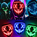 Pikkukuva 4 / 11: Halloween Neon Led Purge Maski Naamiaiset Juhlat Maskit Valo Valoisa Pimeässä Hauskat Maskit Cosplay Pukutarvikkeet 03