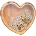 Miniatyrbillede 1 af 5: Dww-Træsparebøsse (hjerteformet) til børn, til dekoration af soveværelser, stuer, skriveborde og skabe