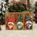 Miniatyrbillede 7 af 11: 9/12 stk. sæt julegnom trævedhæng engel julemand juletræsvedhæng dekorationer Navidad Godt Nytår 2024 B-04 (12-piece set)
