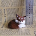 Miniatyrbild 11 av 11: 3 Stilar Mini Hukande Räv Modell Söt Simulering Brun Räv Heminredning Bröllop Födelsedagspresent Plyschfigurer Hantverk Miniatyrer 08