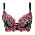 Miniatyrbilde 2 av 4: Broderi-BH for kvinner Sexy Push Up BH C D Cup Undertøy Red 36C