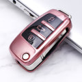 Miniatyrbilde 1 av 6: TPU Sammenleggbar Nøkkelveske Bag Cover For A3 A4 A5 A6 A7 Q3 Q5 S6 B6 B7 B8 C6 8P 8V 8L TT RS Bil Shell FOB Beskyttelse Tilbehør Overseas pink key case