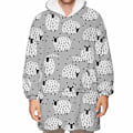 Pikkukuva 3 / 11: Loalirando Oversized Hupparipeitto Pehmeä Fleece Hupparipeitto Naisille Miehille Lapsille Puettava Huppupeitto Isollla Taskulla Grey - Sheep One Size