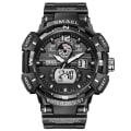 Miniatyrbilde 4 av 9: Topp Luksusmerke Herreklokke Utendørs Sport Vanntett Klokker Dobbel Display Kvarts Gummi Digital Klokke Relogio Masculino Black Blue