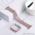 Miniatyrbild 6 av 11: Armband + Fodral Metallarmband för Apple Watch Series 6 Armband 40mm 44mm Diamantring 38mm 42mm Rostfritt Stål Armband iwatch 6SE431 Rose gold 38MM For 3 2 1