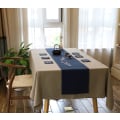Miniatyrbild 2 av 8: Linne Duk Soffbord Enkel Enfärgad Rund Bordsduk Japansk Bomull Linne Rektangulär Duk Blue 135*240cm