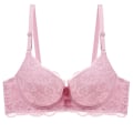 Miniatyrbild 1 av 4: Sexig Spets Push Up BH Dam Plus Size BC Kupa Stor Damunderkläder Bralette Blomma Ren Mässingsbroderi Underkläder Pink 38C