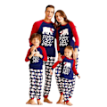 Pikkukuva 1 / 4: Joulu Pyjamat Yhteensopivat Perhe Pyjamat Painettu Vanhempi-lapsi Vaatesetti Isä, Äiti ja Lapsi Vauvan Pyjama Toppi + Housut Pyjamasetti Blue MEN M