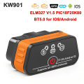 Pikkukuva 1 / 7: KONNWEI KW901 ELM327 V1.5 PIC18f25k80 Bluetooth 5.0 OBD2 -skanneri ELM 327 V1 5 Auto OBD 2 Auton diagnostiikkatyökalut PK Vgate iCar2 KW901 BT5.0 Orange V1.5 PIC18f25k80