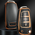Miniatyrbillede 3 af 7: TPU Bil Nøgle Etui Cover Nøgle Skaller Til A1 A3 8P 8L A4 A5 B6 B7 A6 A7 C5 C6 4F Q3 Q5 Q7 TT S3 S4 S6 RS Holder Tilbehør Black