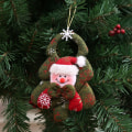 Miniatyrbilde 8 av 11: Juledukker Julenissen Snømann Elg Leker Julefigurer Rød Juletrepynt Juledekorasjoner Til Hjemmet Sitting Snowman