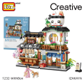 Miniatyrbild 6 av 8: LOZ byggklossar japansk gatuvy izakaya akvatisk produktbutik mini små partiklar monterad leksak pussel flicka pojke 1231 with box