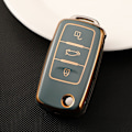 Miniatyrbillede 4 af 9: Blød TPU Bil Fjernbetjening Nøgle Etui Fuld Cover Holder Til POLO Tiguan Passat B5 B6 B7 Golf EOS Scirocco Jetta MK6 Octavia red shell